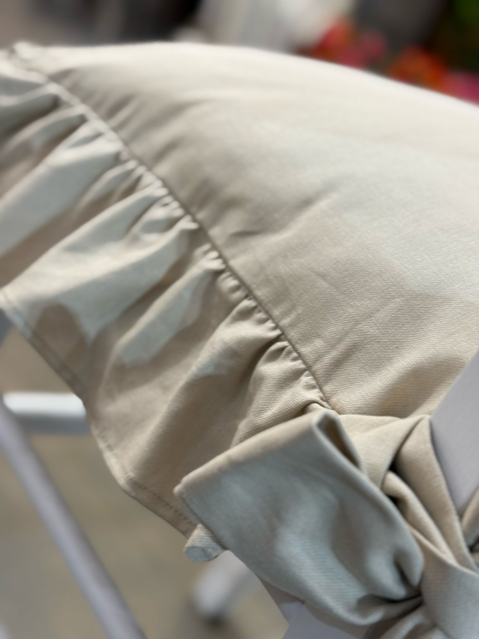 Cuscino da sedia sartoriale in panama sabbia 1 balza - 45x45 cm - Fiorentino Home